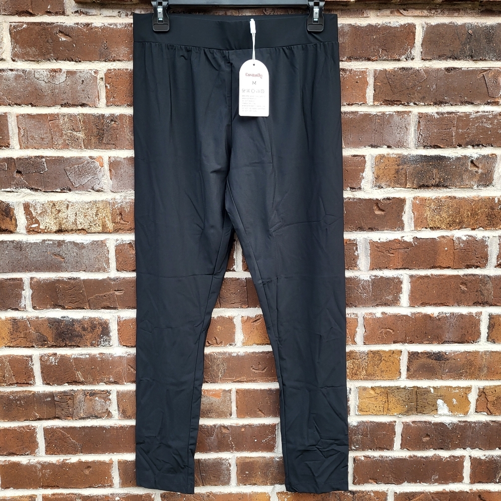 New Cosmolle Womens Leggings Silky Airwear Medium Black